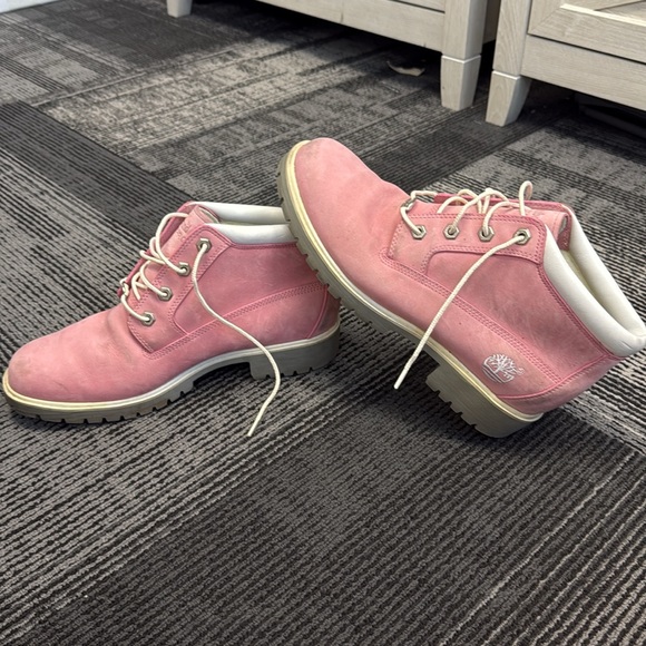 Vintage 2000’s Pink Leather Timberland Boots Women size 9.5 - Picture 5 of 7